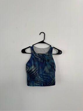 lululemon athletica Blue Patterned Cropped Tank